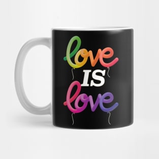 Love is Love Gay Pride Rainbow Balloon Art Mug